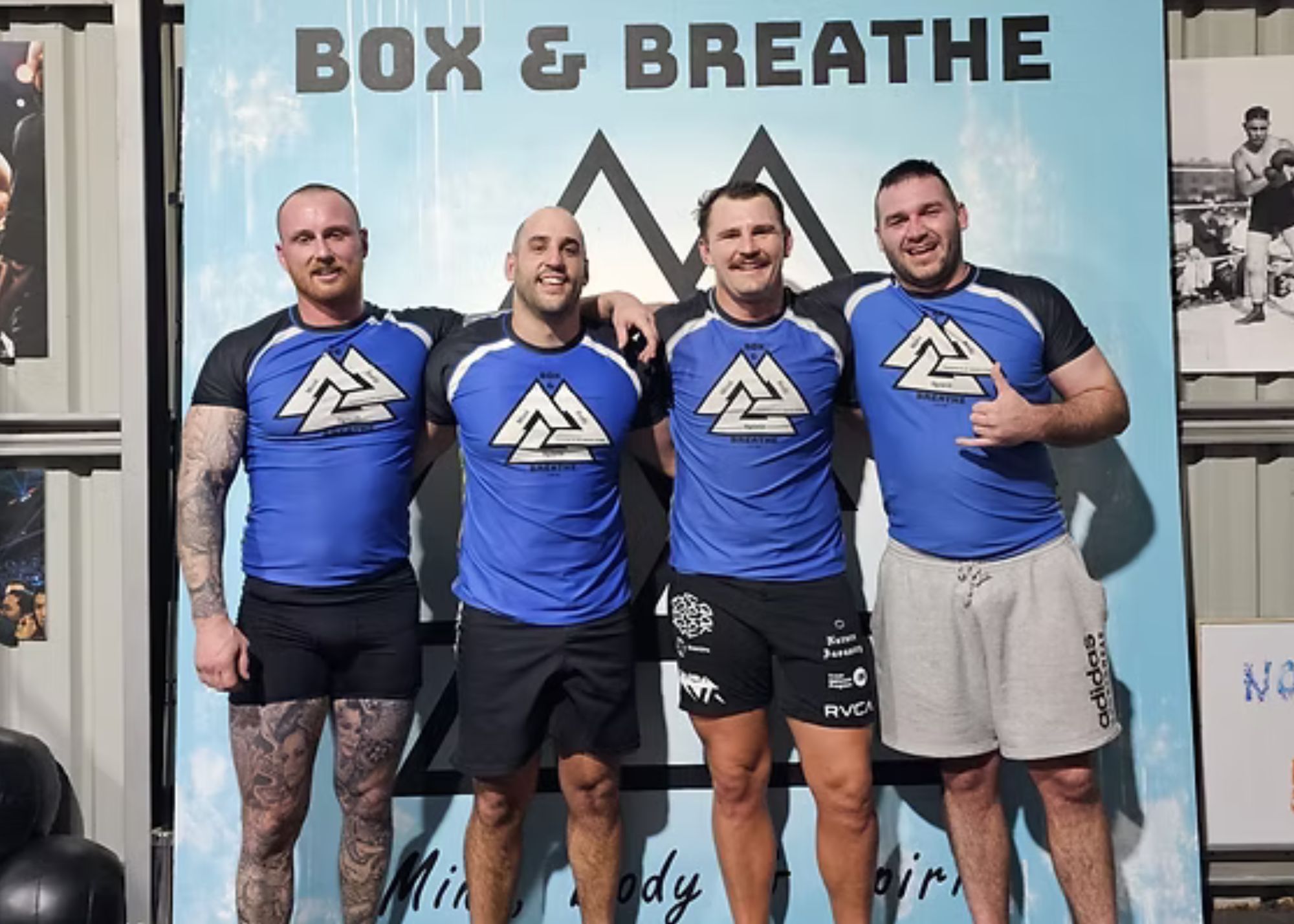Box & Breathe Brazilian Jiu Jitsu team in their rashguards