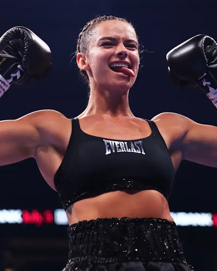Skye Nicolson celebrating in the ring